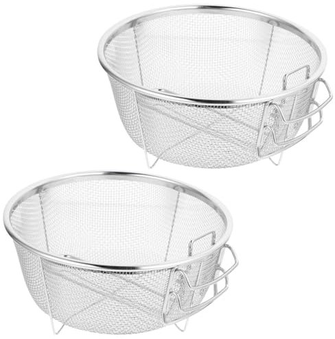 MAGICLULU Cesta Coladora De Malla Fina: 2 Coladores De Acero Inoxidable Con Asa Cesta Plegable Para Freír Colador Cesta De Pasta Filtro Noddle Para Escurridor De Cocina Colador De