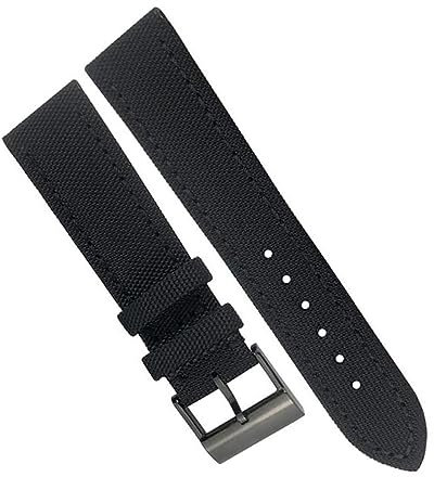 RWCCCRW Nylon Stoff Armband 22mm für Breitling Avenger Schwarz Grau Canvas Leder Uhrenarmband Dornschließe Armband Herren
