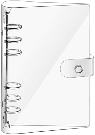 SinChic A5 Soft PVC Notebook Binder,Clear Soft PVC 6 Hole Ring Binder