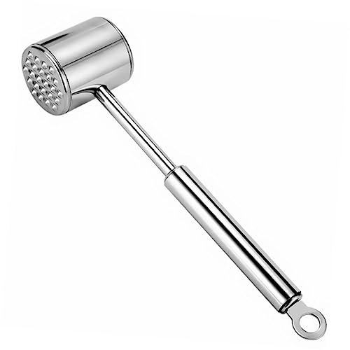 Mikinona Meat Pounder Double Sided Tenderiser Hammer for Steak Beef Pork Chicken Made of Stainless Steel