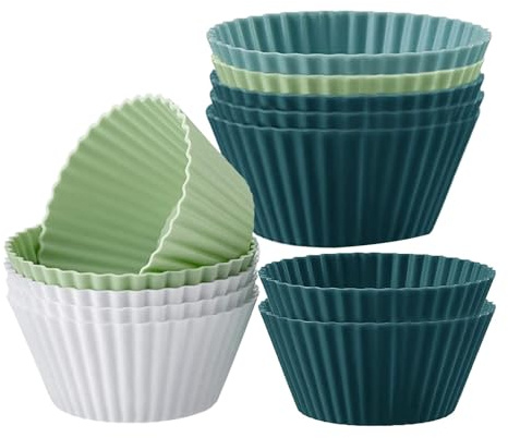 Pirottini in silicone per muffin, antiaderenti, stampi per pasticceria e cupcake, rotondi, antiaderenti, facili da pulire, per feste