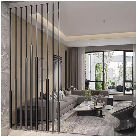 SFQEVHRZ Partición de habitación, columna de hierro dorado negro y blanco, para sala de estar, oficina, apartamentos, entrada, privacidad, rejilla de pilar, altura ajustable (10 unidades, 150 cm, 150