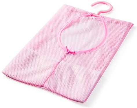 JCUGSBS Borsa per Mollette da Bucato con Gancio Porta Mollette Bucato da Esterno Sacchetto Portamollette Tessuto Cestino Porta Pinzette Bucato Sacchetto per Mollette Picchetti Organizer(Rosa)