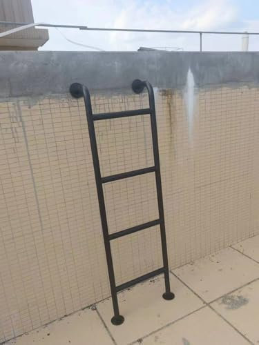 WLCGYD Black Egress Ladder For Window Well, 3 4 5 6 7 Ft Tall Basement Fire Escape Ladder For Emergency Home Safety, Loft/Rv/Campervan/Motorhome Wrought Iron Bunk Bed Ladders(6FT/1.83M/72IN)