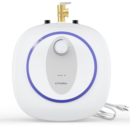 TODANGAI Mini Tank Water Heater 4 Gallon, 110-120V 1440W Under Sink Electric Hot Water Heater, Small Point of Use for RV, Kitchen, Bathroom, Food Truck (Wall/Floor Mounted)