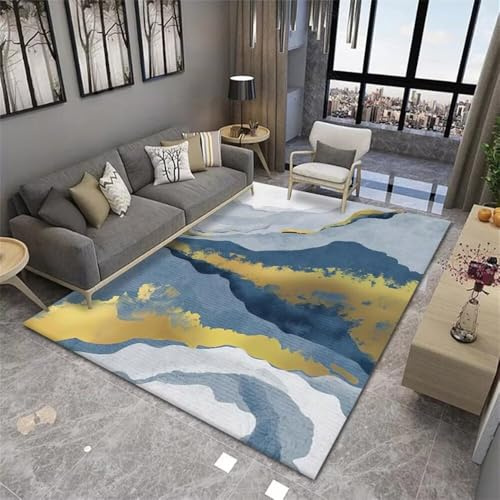 RUGMRZ Alfombras Alargadas Alfombra Antideslizante Cocina Alfombra Exterior pequeña 70x120CM BLU Alfombras Juveniles Dormitorio Alfombra Minimalista Moderna Amarilla Alfombra Suelo Bebe