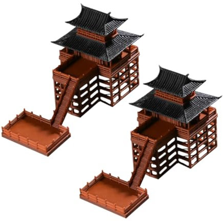 ifundom 2piezas Miniatura De Jardín Zen Decoración De Pabellón para Bonsái Estatuas De Arquitectura Tradicional Accesorios para Escritorios y Espacios Pequeños