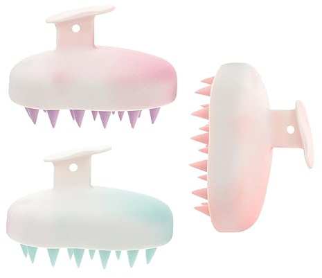 Happyyami 3stücke Haarwaschbürste Für Kopfhaut Manuelle Haarpflegebürste Kopfhautpeeling Tpe-material Haarmassagegerät Zum Waschen Dusche Haarschutz Ohne Schäden