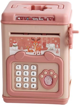 Geldkassette für Kinder, Fingerabdruck- und Code-Zugriff, Geldaufbewahrung, sicher und kleine Ersparnisse für Zuhause oder Arbeit