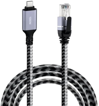 Wigearss Cable Ethernet USB-C a RJ45, USB-C a RJ45 Gigabit Ethernet CAT 6, Compatible con Thunderbolt 3/4/5, para MacBooks, Portátiles, Smartphones, PC - 2 m