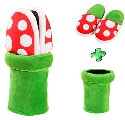 Freefire pantoufles home wear en forme de plante fleur Cannibal Cosplay chaussures/motif pantoufles point mocassins avec pot support pot pour les cadeaux de Noël