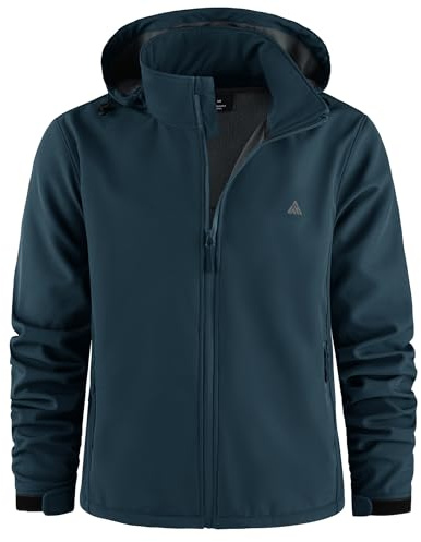 ZITY Giacca Softshell da Uomo Giacche da Escursionismo con Cappuccio Impermeabili Giacca Invernali in Pile con Tasche Cappotto Trekking Outdoor per Campeggio Pesca
