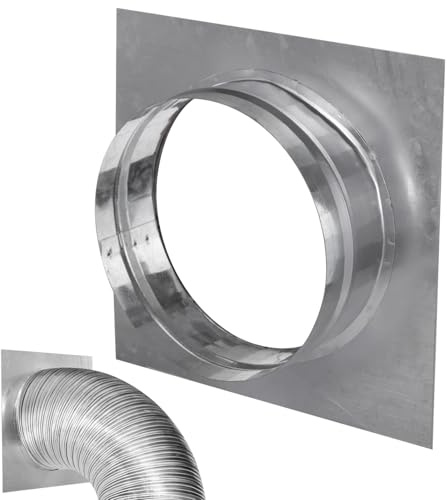 Brida de conector de conducto de 6 pulgadas, conector de tubo redondo antioxidante de hierro galvanizado con base cuadrada, brida recta o flexible para calefacción y refrigeración