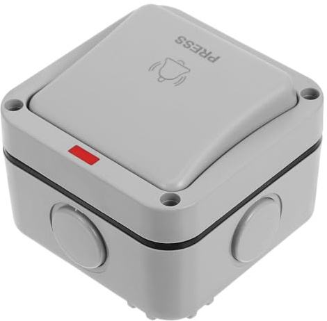 SHINEOFI Interruptor Botón Pulsador para Exterior Montaje en Pared Contacto Momentáneo para Control de Acceso Puerta Garaje y Sistemas de Timbre Uso en Baño y Jardín