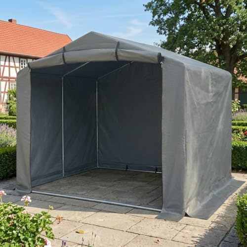 Kapler Fahrradgarage Winterfest für Fahrräder E-Bike & Motorrad: Verzinkter Stahlrahmen Fahrradzelt Wasserdicht Stabil Gerätehaus 250x225x196 cm