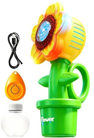 Automatisk Maskin För Såpbubblor med Belysning Fjärrkontroll | Elektrisk Bubble Maker Passar för Skola, Park, Trädgård, , Picknick, Utomhusbruk och Gräsmark