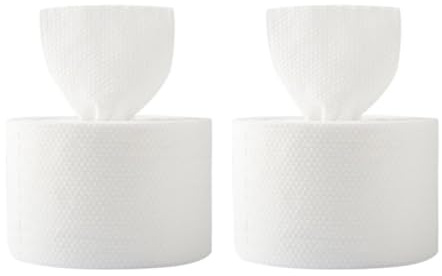FELTECHELECTR 2 Rollos de Toallas de Algodón Desechables Superabsorción Toallitas Húmedas y Secas sin Aditivos Químicos para Limpieza Facial para Viajes y Uso Cosmético