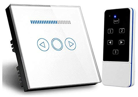 Touch Dimmer Switch UK Standard Crystal Touch Glass Remote Control Light Smart Switch (White)