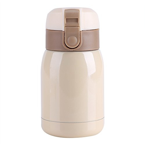 Mini taza aislada de acero inoxidable Taza de vacío de doble pared Botella de agua térmica de viaje Contenedor portátil de té y café al aire libre (200 ml-Beige)