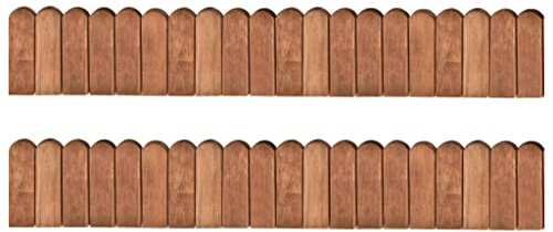 vidaXL Kiefernholz Imprägniert Beeteinfassung Rollboarder Rasenkante Beetbegrenzung Beetzaun Beetumrandung Palisade Beet Einfassung Braun 120cm