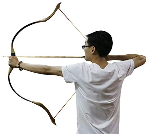 Arco recurvo tradicional para caza hecho a mano, arco largo de caballo mongol (lazos)