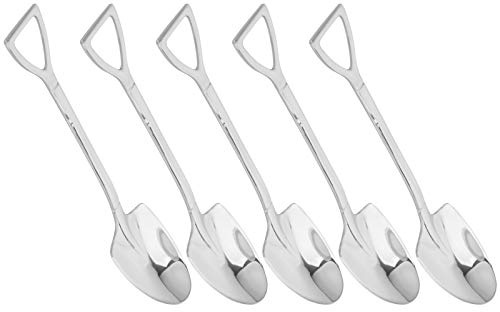Asixxsix Cuillères à Dessert, Petites cuillères 5pcs en Acier Inoxydable polyvalentes, yogourt pour crème glacée(Sharp Spoon)