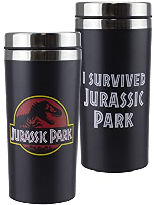 Jurassic Park Reisekanne - Offiziell lizenziert, Edelstahl-Thermobecher, Geschenk für Filmklassiker-Fans, für heiße & kalte Getränke, 450 ml (15 Fl Oz)