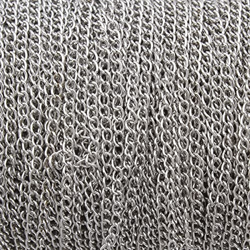 Perlin Gliederkette Link Kette Metallkette Twist Panzerkette 5,5mm Altsilber 3 Meter Schmuckkette Meterware zur Schmuckherstellung von Halsketten Armband DIY Basteln