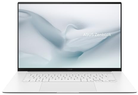 ASUS ZENBOOK 16 S UM5606GA, 16 OLED 3K 2880 * 1800, RYZEN 9 AI 465, 32 GB DDR5, SSD 1TB NVME, WINDOWS 11, WIFI 7, WEBCAM RETROILLUMINATA, WHITE, ALIMENTATORE INCLUSO