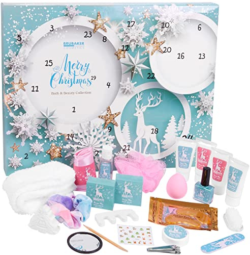 BRUBAKER Cosmetics Beauty Adventskalender 2026 - Mint Blau | der XXL Wellness Weihnachtskalender für Frauen und Mädchen - 24 x Körperpflege Produkte & Spa Accessoires