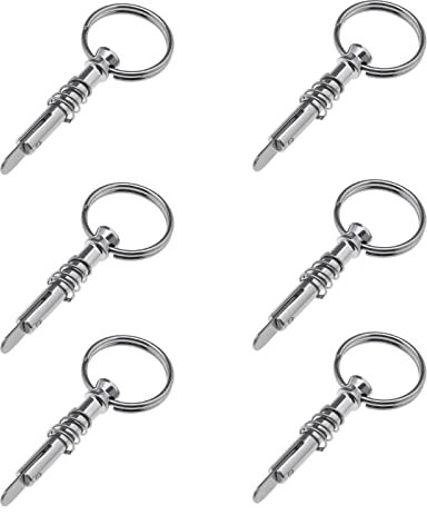 EMSea Lot de 6 goupilles de serrage rapide de 0,24 pouces de diamètre avec Drop Cam et goupille à ressort Longueur 1,57 pouces Acier inoxydable 316 Bimini Top Pin Marine Hardware