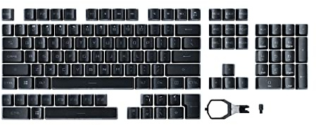 Asus - ASUS ROG Gaming Keycap Set | PBT Material with ROG Keycap Puller, Double Molded, Translucent for RGB Lighting, Black