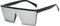FOURCHEN Quadratische übergroße Sonnenbrille für Mädchen und Jungen, modische flache Oberseite, großer Rahmen, Sonnenbrille für Kinder, silber, unity
