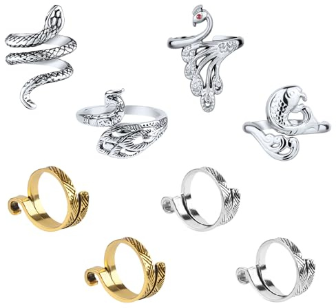 8 Pezzi Anello per Uncinetto, Pratico Anello Lavorare Maglia Dito Anello Filato aUncinetto Regolabile Anello Uncinetto Maglieria Passanti Uncinetto Guida del Filato per Dita Lavoro a Maglia