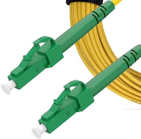 Elfcam® - 20m Câble à Fibre Optique LC/APC à LC/APC Monomode Simplex, 9/125μm Jarretière Optique LSZH Jaune (20M)