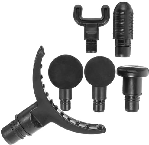 Massagekopf Aufsatz 6 Stück Schwarz aus Abs für Sportler | Tragbar, für Fitnesspersonal und Läufer, Kompatibel mit Massagepistole und Massagegerät