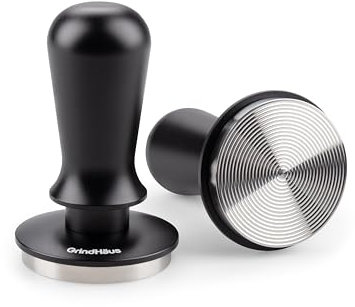 GrindHaus V1-58.5mm Espresso Coffee Tamper, Dual Spring Loaded Calibrated Espresso Tamper Tool with Stainless Steel Ripple Base | Barista Grade | 30lbs Constant Pressure | Anodised Aluminium Handle