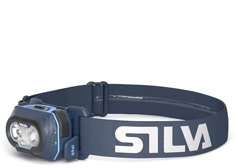 Silva Stirnlampe Batteriebetrieben - Discover - 500 Lumen - 3 Helligkeitsstufen - Weiß, Orange & Rot LED Stirnlampe Kopflampe Rotlicht - Kopflampe Rotlicht Joggen