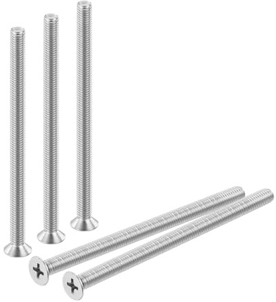 uxcell 15 pcs M5-0.8x80 Machine Screws Phillips Pan Cross Head Screws Fasteners Bolts 304 Stainless Steel Silver for Wall Socket,House Repairs