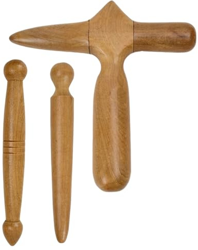 Lot de 3 bâtons de massage thaïlandais en bois, outil de massage thaïlandais, bâtons de massage musculaire, bâton de massage en bois, rouleau de massage en bois, outils de massage en bois, masseur de