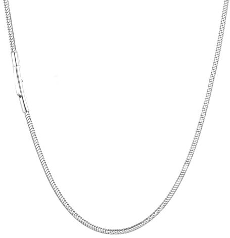 GoPaw Edelstahl Schlangenkette, Edelstahlkette Herren, 2/3/4mm Halskette Herren mit Drehverschluss, Edelstahl Kette Männer für Weihnachten Halloween Valentinstag, Länge 46-71cm (Silber-2mm, 51)