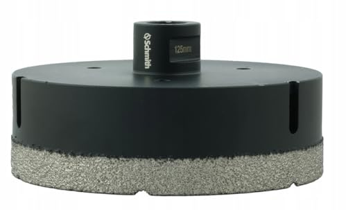 Schmith - Scie Cloche Diamant 125mm avec Filetage M14 - Foret Diamanté pour Perçage à Sec - Scie Cloche Carrelage - pour Carrelage, Granit, Marbre, Pierre, Béton, Céramique