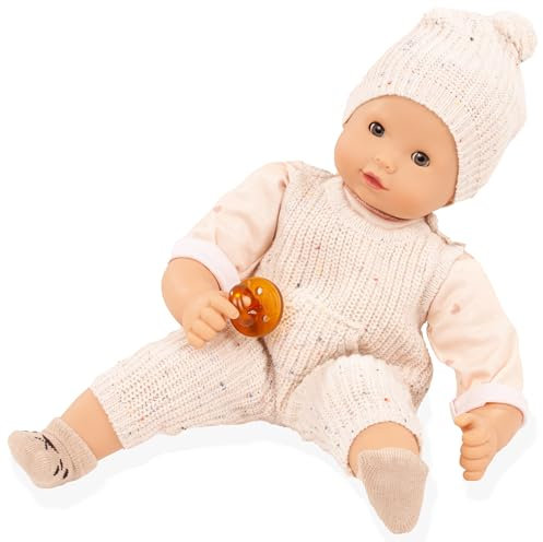 Götz 2527919 Maxy Muffin Alles Strick Puppe - 42 cm große Babypuppe mit grauen Schlafaugen, ohne Haare und Weichkörper - Weichkörperpuppe in 7-teiligen Set