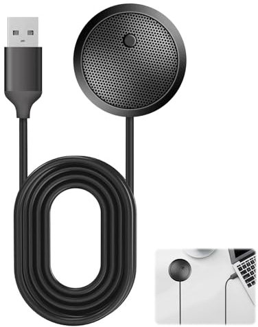 Microphone PC, microphone pour PC, microphone USB pour P C, microphone de table ambiante, microphone USB de conférence pour P C portable avec bouton muet pour réunions/cours en ligne, jeux, plug&play