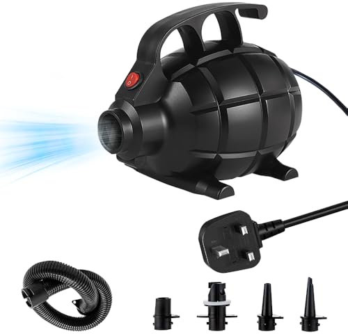 Gobesty Electric Pump for Inflatables, 600W High Power Electric Air Pump, Quick-Fill Inflator Deflator with 4 Sizes Nozzle, Portable Air Pump for Paddling Pool Beach Toys, Air Mattress, Paddle Board