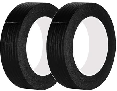 Qrity 2 Ruban de Masquage à Usage Général 30mm x 50m, pour la Protection des Surfaces Lors de Travaux de Décoration/Peinture, Noir