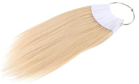 Didiseaon Échantillons de Colorations Capillaires Mèches de Test en Cheveux Humains 30 Pièces 9 Degrés Naturel Réutilisable Formation en Coiffure Anneaux Pvc