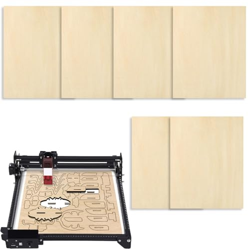 Piastre in compensato - Lastre di legno da tagliare,6 pezzi non lavorati CNC taglio e incisione per la bordatura Decapaggio Pittura Hobby Progetti di costruzione mini case