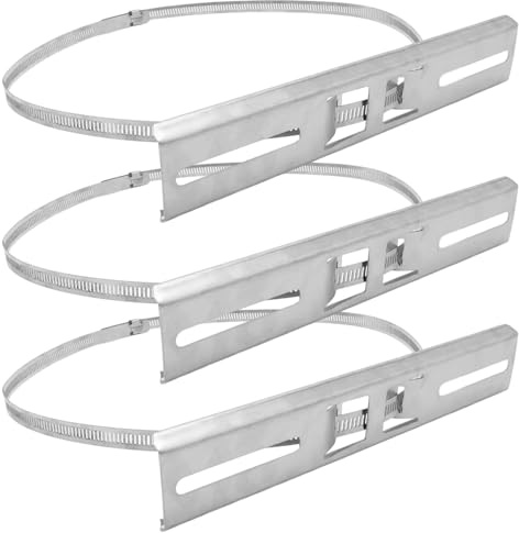 JUUDDENPARTS 3 Set Pole Mounting Kits, 304 Stainless Brackets with Adjustable Clamps, Post Fixing Kit, Suitable for Outdoor Waterproof Junction Boxes and Electrical Equipment Installation