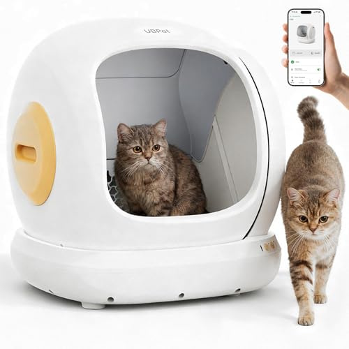 Self Cleaning Cat Litter Tray Automatic Cat Litter Box, Wide Opening/Anti-Pinch/Low Entry/Deodorize/APP Control Electric Litter Tray for Multiple Cats